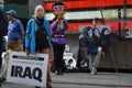 Activist anti-war group gathered along with veterans at Times Square in New York