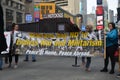 Activist anti-war group gathered along with veterans at Times Square in New York