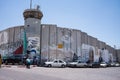 Palestinian side of the Israeli separation wall in Bethlehem with graffiti art Royalty Free Stock Photo