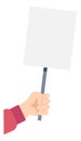 Activist hand with white paper banner blank template Royalty Free Stock Photo