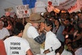 Activist Javier Sicilia kisses woman