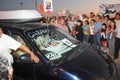 Activist Javier Sicilias`s vehicle in protest