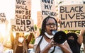 Activist movement protesting against racism and fighting for equality - Demonstrators from different age and race manifesting