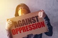 Activist protesting against oppression Royalty Free Stock Photo