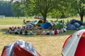 Activists arrive at Colletta urban park for the international protest rally Climate Social Camp Turin Italy