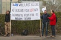 Activists from Exeter demonstrated outside RD&E Royalty Free Stock Photo