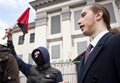 Activists picketed the Russian Embassy