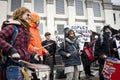 Activists picketed the Russian Embassy