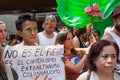 BARCELONA, SPAIN - AUGUST 23, 2019: Activists hold signs during a protest outside the Embassy of Brazil over fires in the Amazon