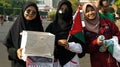 Activists voiced solidarity with Palestine and carried the Palestinian flag Royalty Free Stock Photo