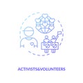 Activists and volunteers concept icon Royalty Free Stock Photo