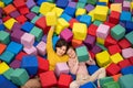 Activities at colorful playground park Royalty Free Stock Photo