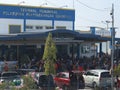 Activities in Gorontalo Harbor, Gorontalo City, Indonesia. Ferry passengers have just arrived from a trip