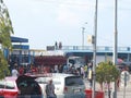 Activities in Gorontalo Harbor, Gorontalo City, Indonesia. Ferry passengers have just arrived from a trip