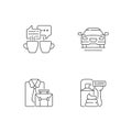 Daily activities linear icons set