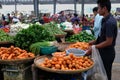 Local traditional trade market for fresh fruit and vegetable in Myanmar