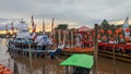 The activities of people in the Decorative Boat Festival in Sambas