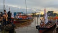 The activities of people in the Decorative Boat Festival in Sambas