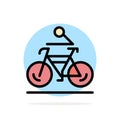 Activity, Bicycle, Bike, Biking, Cycling Abstract Circle Background Flat color Icon