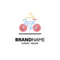 Activity, Bicycle, Bike, Biking, Cycling Business Logo Template. Flat Color