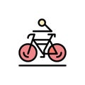 Activity, Bicycle, Bike, Biking, Cycling Flat Color Icon. Vector icon banner Template