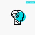 Activity, Brain, Faster, Human, Speed turquoise highlight circle point Vector icon