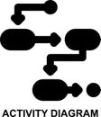 activity diagram, flow chart, workflow, uml, planning, process solid glyph icon