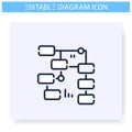 Activity diagram line icon. Editable illustration