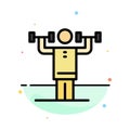 Activity, Discipline, Human, Physical, Strength Abstract Flat Color Icon Template