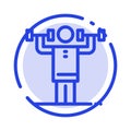 Activity, Discipline, Human, Physical, Strength Blue Dotted Line Line Icon