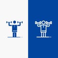 Activity, Discipline, Human, Physical, Strength Line and Glyph Solid icon Blue banner Line and Glyph Solid icon Blue banner