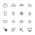 Activity and entertainment. Line icons set