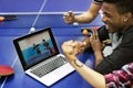 Activity Friends Playing Tabletennis Concept Royalty Free Stock Photo