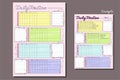 A daily activity and habits tracking sheet by day of the week. Weekly Habit List