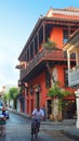 Activity in the historic center of the port city of Cartagena Royalty Free Stock Photo