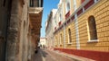 Activity in the historic center of the port city of Cartagena Royalty Free Stock Photo