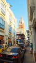 Activity in the historic center of the port city of Cartagena Royalty Free Stock Photo