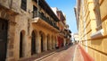 Activity in the historic center of the port city of Cartagena Royalty Free Stock Photo