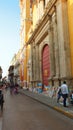 Activity in the historic center of the port city of Cartagena Royalty Free Stock Photo