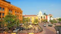 Activity in the historic center of the port city of Cartagena Royalty Free Stock Photo