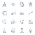 Activity line icons collection. Running, Swimming, Dancing, Walking, Hiking, Cycling, Sketching vector and linear