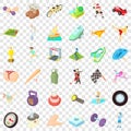 Activity man icons set, cartoon style Royalty Free Stock Photo