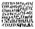 Gym Fitness Exercise Activity Silhouettes Royalty Free Stock Photo