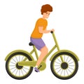 Activity ride bike icon, cartoon style Royalty Free Stock Photo