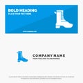 Activity, Running, Shoe, Spring SOlid Icon Website Banner and Business Logo Template