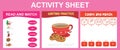 3 in 1 Activity Sheet for children. Read and match, count and match, and writing activity.