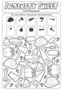 Activity sheet counting game 9 Royalty Free Stock Photo