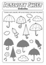 Activity sheet umbrellas 1