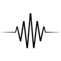 Activity splash icon wave logo, vector heartbeat heart rate icon, audio sound radio wave amplitude spikes