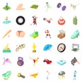 Activity sport icons set, cartoon style Royalty Free Stock Photo